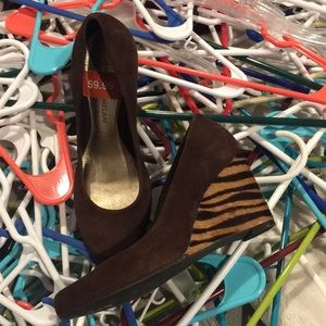 Closet clean out! Brown tiger striped wedges